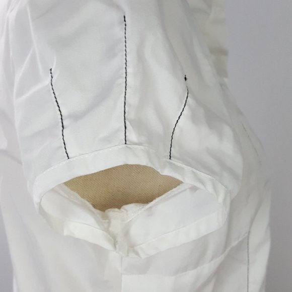 Antilia Femme Women size L Blouse Buttons Down Collared Pleated Stretch - Picture 6 of 9